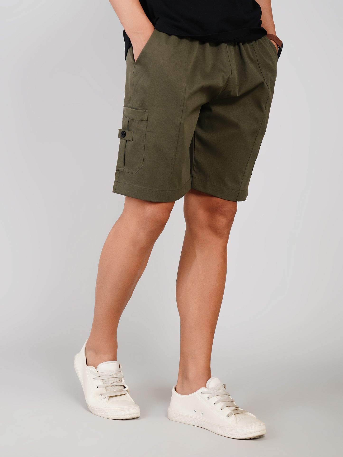 Olive Shorts Cargo- Cotton