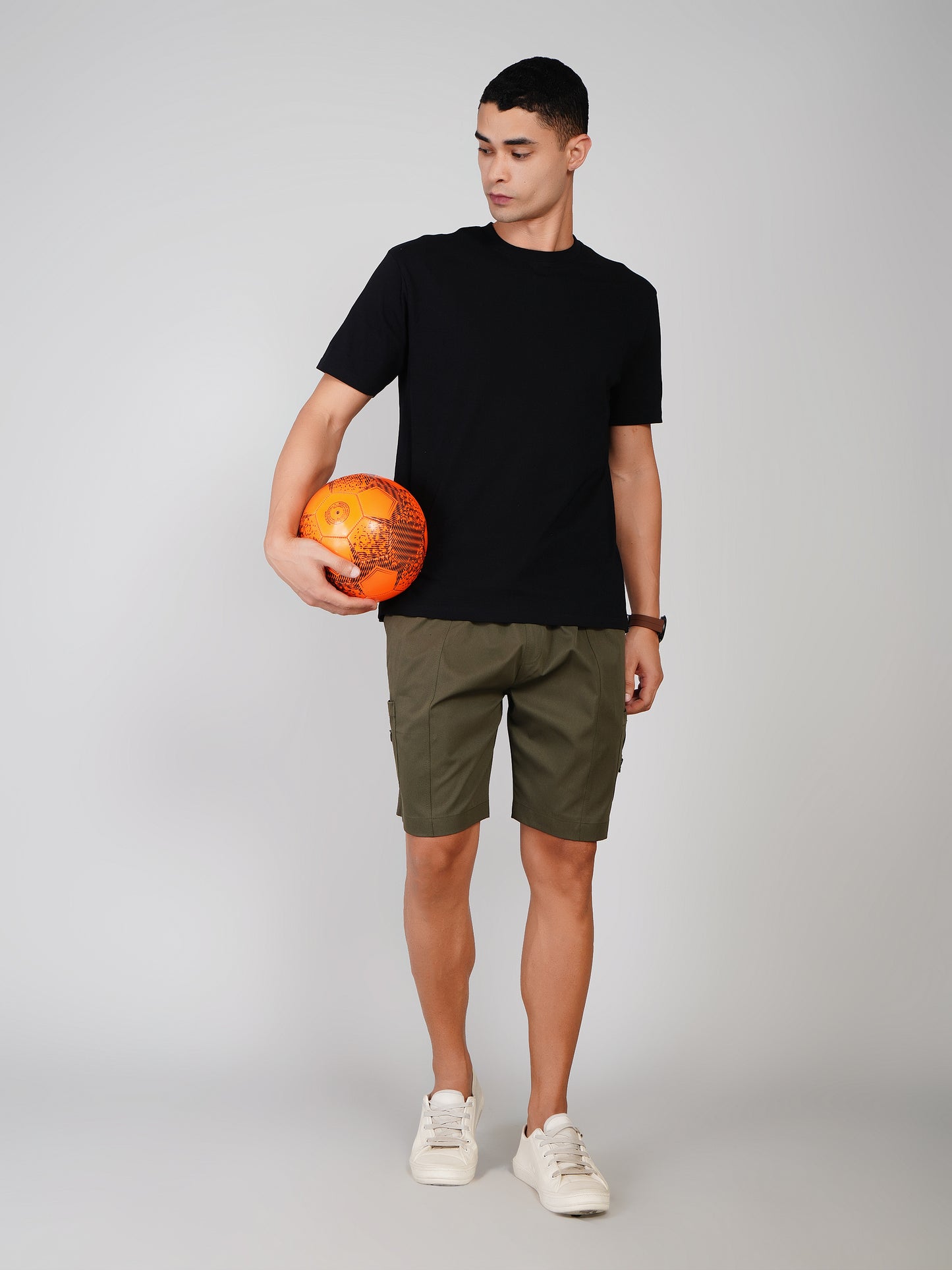 Olive Shorts Cargo- Cotton