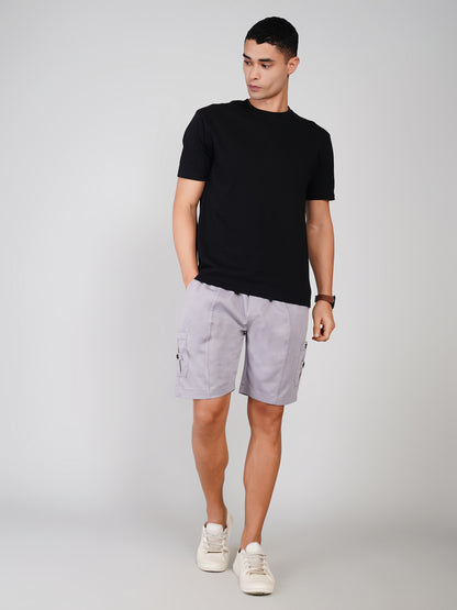 Light Grey Shorts Cargo-Cotton