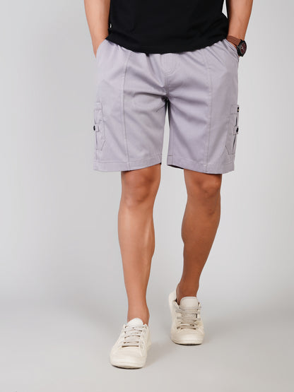 Light Grey Shorts Cargo-Cotton